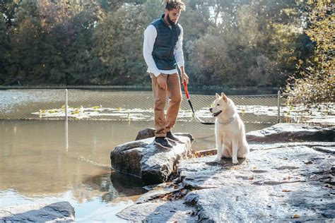 Black man with dog on riverbank · Free Stock Photo