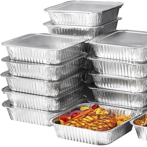 50pc Half Size 9 X 13 Aluminum Deep Disposable Pans With Lids Regular