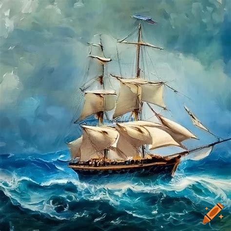 Ship In Storm Painting Store | www.drdiecast.com