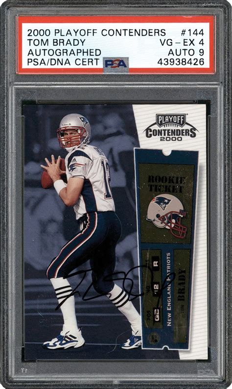 000 Playoff Contenders Football Rookie Ticket 144 Tom Brady Autograph