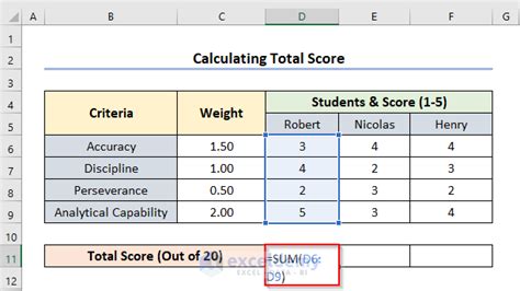 How To Create A Scoring Matrix In Excel Easy Steps