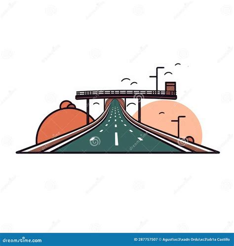 Illustration of a Cartoon Drawing of a Road. Stock Illustration ...