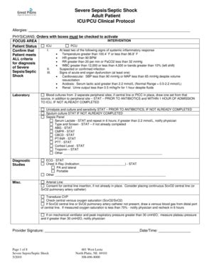 Fillable Online Cimronebraska Severe Sepsis Septic Shock Clinical