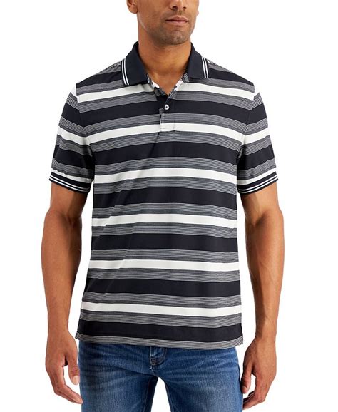 Club Room Mens Striped Sporty Polo Shirt Created For Macys Macys