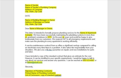 Plumbing Proposal Plumbing Proposal Letter Template Plumbing Proposal