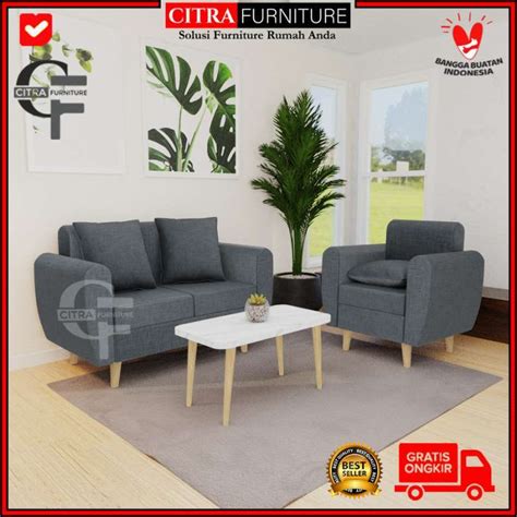 Jual Sofa Minimalis Dudukan Seater Retro Scandinavian Vintage Mocca