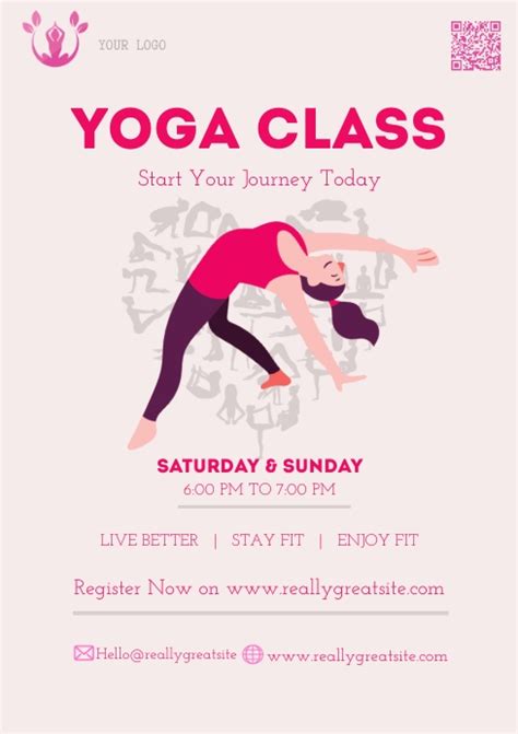 Pink Minimalist Yoga Class Promotion Flyer Template Postermywall