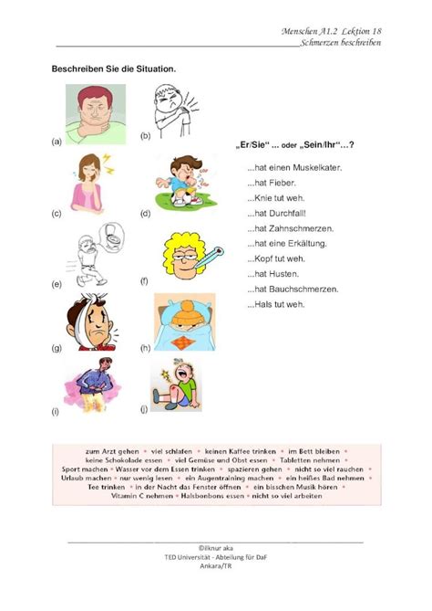 PDF Menschen A1 2 Lektion 18 Schmerzen Beschreibenakadaf