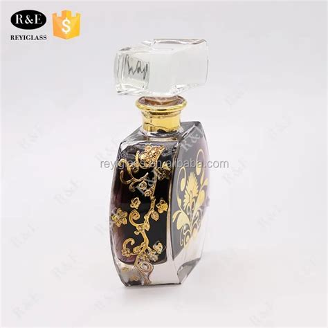 Dubai Perfume Glass Decanter Bottle For Oud In 100 Ml With Gold Decal