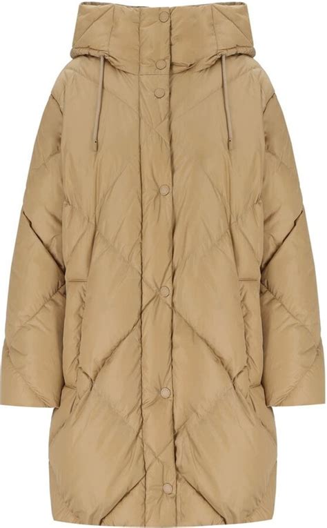 Weekend Max Mara Calerno Beige Hooded Down Jacket ShopStyle