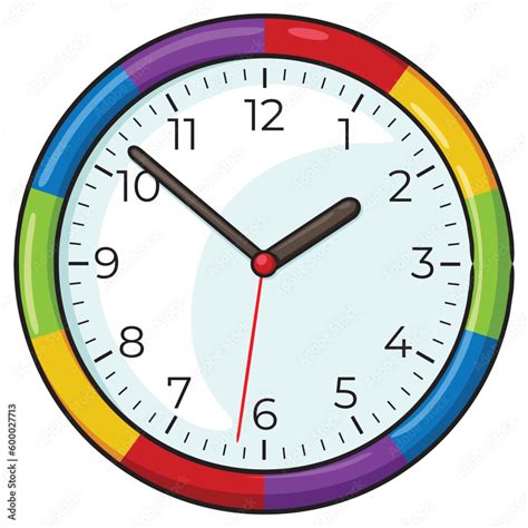 Round wall clock cartoon Stock Vector | Adobe Stock