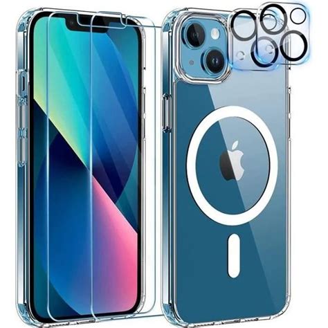 Coque Pour IPhone 13 Mini MASSILIA TECH Transparente 2x Vitre