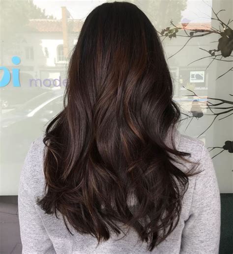 Black Hair With Subtle Brown Balayage Rich Brown Hair Color Dark