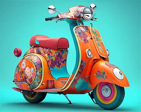 Premium Photo | Colorful vespa motorcycle