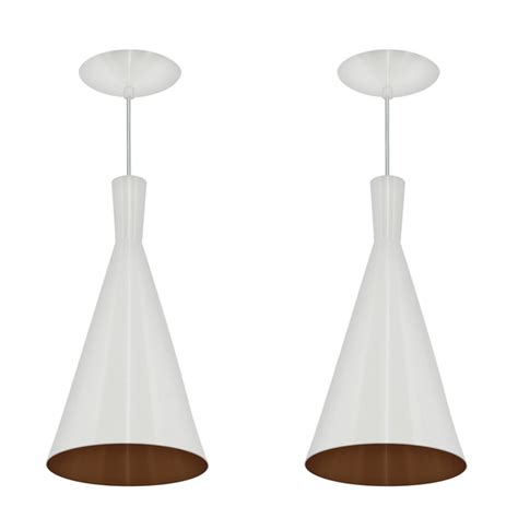 Kit Pendentes Tom Dixon Funil Corneta Branco Cobre Leroy Merlin