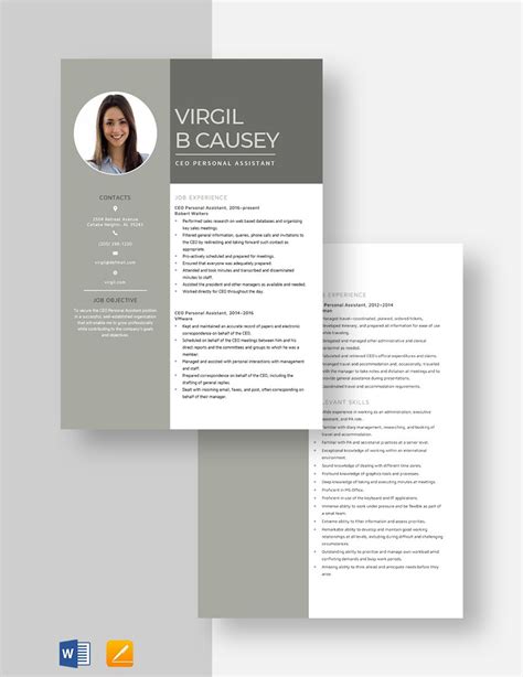 CEO Personal Assistant Resume in Word, Pages - Download | Template.net