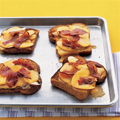 Open Faced Grilled Cheese With Apple And Bacon