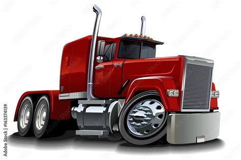 Cartoon semi truck isolated on white background. Available EPS-10 ...