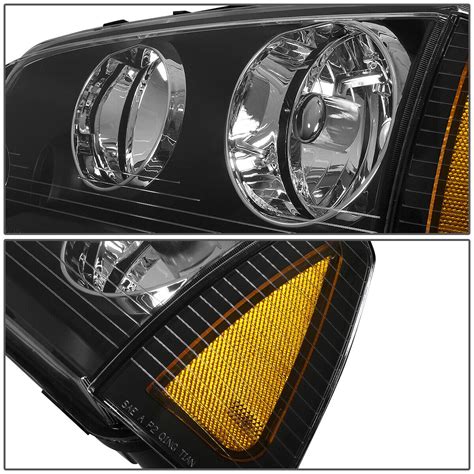 BLACK HOUSING CLEAR HEADLIGHT AMBER CORNER LED FOG LIGHT SET FOR 06 10