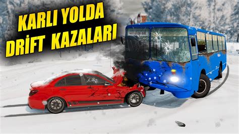 KARDA DRİFT KAZALARI MERCEDES PERT OLDU BeamNG drive Diy