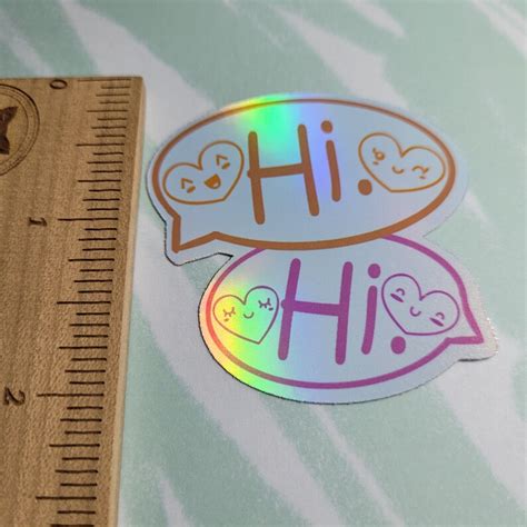 Heartstopper Hi Speech Bubble Large Holographic Vinyl Etsy UK