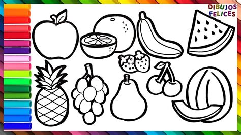 Cómo Dibujar y Colorear 10 Frutas Dibujos Para Niños en 2020