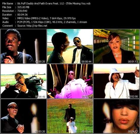 Puff Daddy P Diddy And Faith Evans Video Clip I Ll Be Missing