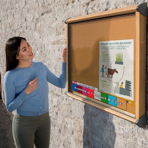 Wonderwall Outdoor Exterior Weatherproof Lockable Cork Notice Board