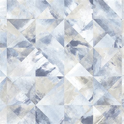 FW36819 | Watercolor Prisms Blue, Grey & White Wallpaper