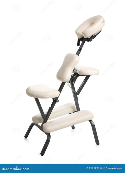 Modern Massage Chair Isolated On White Medical Equipment Stock Photo