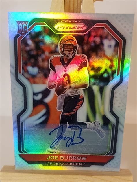 Joe Burrow Panini Prizm Silver Rookie Auto Novelty Nfl