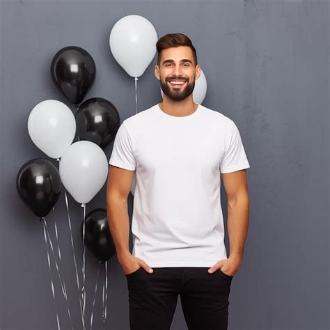 Bella Canvas 3001 Maqueta de año nuevo modelo masculino blanco camiseta