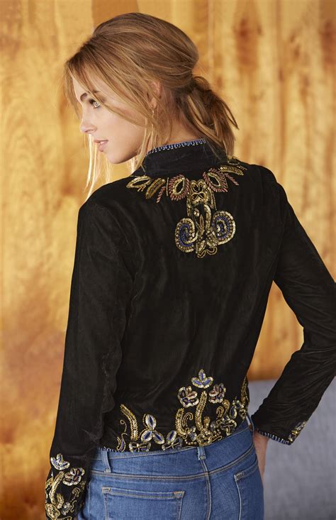 Velvet Embellished Jacket Fashion Casual Fashion Trends Embellished