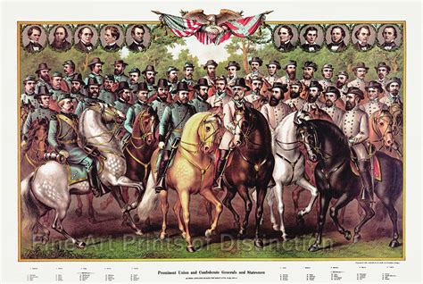 Prominent Union and Confederate Civil War Generals Art Print ...