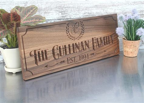 Custom Engraved Family Name Wood Sign Personalized Wooden - Etsy