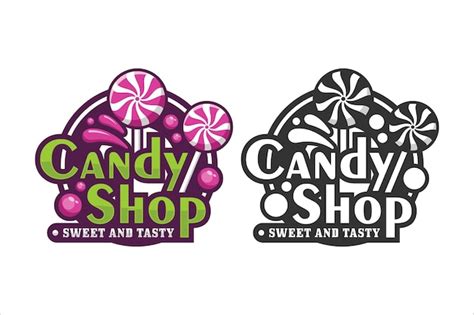 Premium Vector | Candy shop design logo