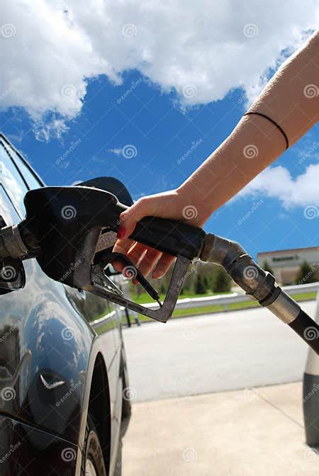 Girl Pumping Gas Stock Image Image Of Automobile Engine 2193661