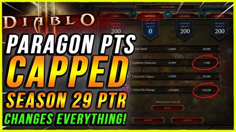 Diablo Paragon Is Capped At In Season Ptr Youtube