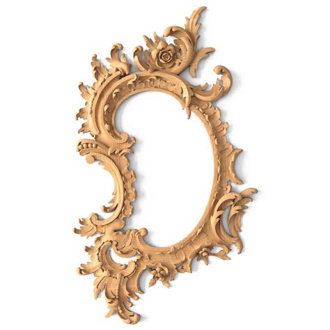 Carved beaded frame mirror, Rococo wood frame mirror