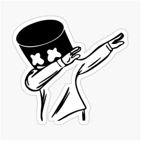 Marshmello Dabbing Dj White Mask Sticker For Sale By Dln79 Redbubble