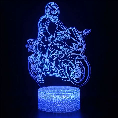 Nighdn Lámpara 3d de ilusión para motocicleta luz de noche para