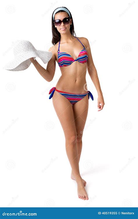 Woman In Bikini With A Stylish Hat Stock Image Image Of Chair Bright