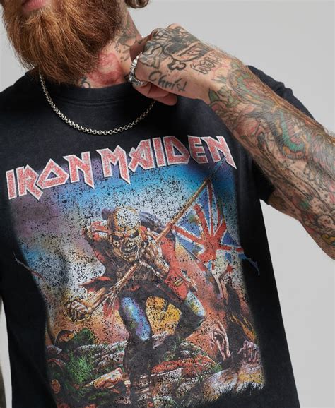 Homme T shirt Iron Maiden x Superdry en édition limitée Back In Black