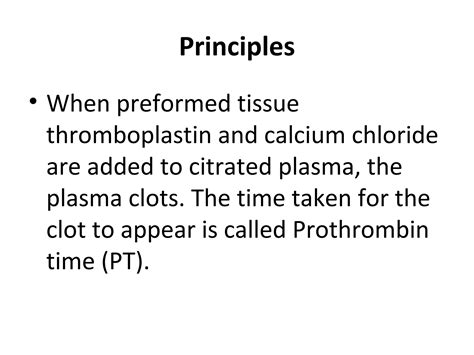 Prothrombin Time Ppt