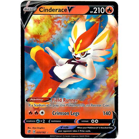 Cinderace V 035 192 Ultra Rare Pokemon Sword And Shield Rebel Clash