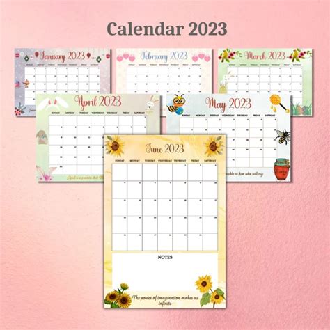 12 Monthly Editable Calendar - Troyes Digital Design