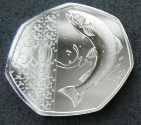 Atlantic Salmon 50p 2023 Coin Rare Only 200 000 Circulated King Charles