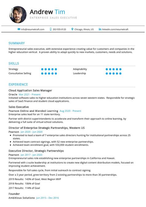 Enterprise Sales Executive Cv Sample In 2025 Resumekraft