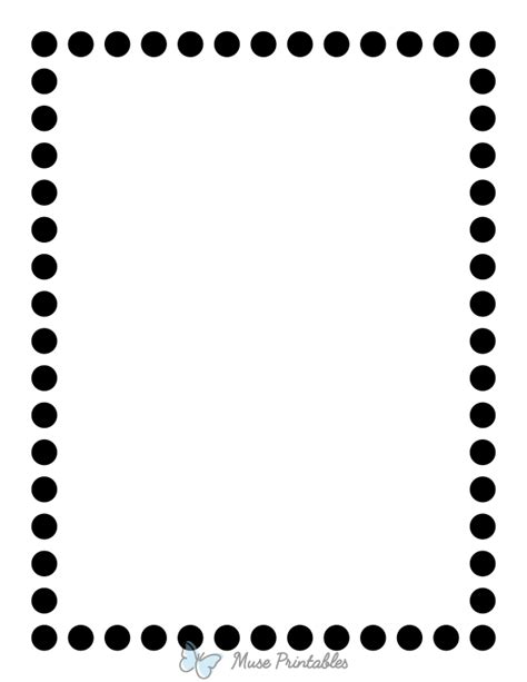 Printable Black Thick Dotted Line Page Border