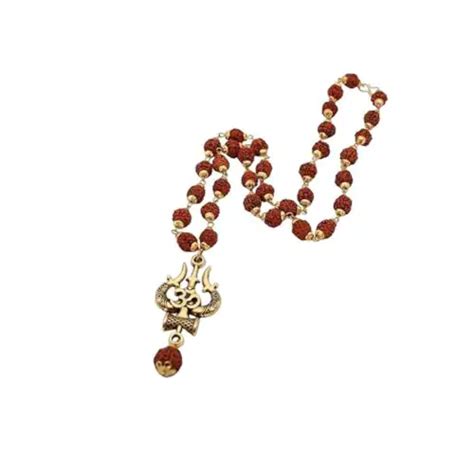 Buy Nagaana Mahakal Locket With Rudraksha Mala Golden Om Trishul Damru